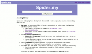 Spider.my's excuse-filled homepage