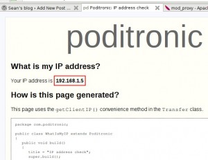Poditronic WAN IP address check