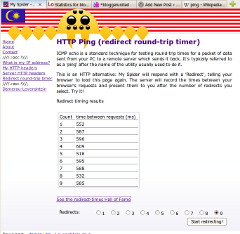 HTTP Ping redirect round-trip timer